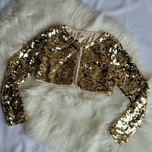 Gold sequin shrug